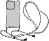 Hoesje geschikt voor iPhone 14 Plus - Backcover - Koord - Extra valbescherming - TPU - Transparant