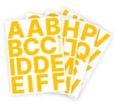 Letter stickers / Plakletters - Stickervellen Set - Geel - 6cm hoog - Geschikt voor binnen en buiten - Standaard lettertype - Glans