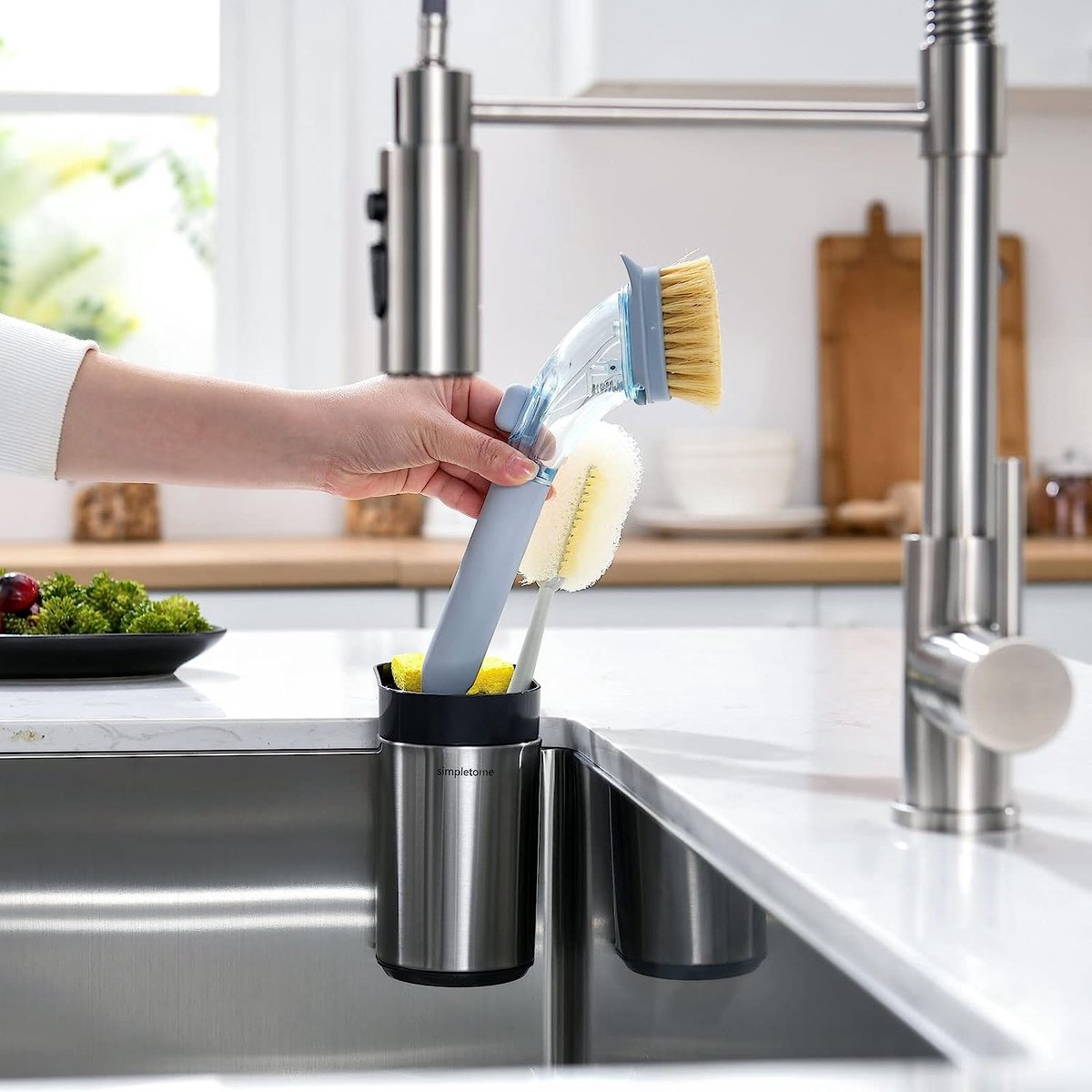Porte-éponge Rond Avec Ventouse - Design Souriant, Passe Au Lave-vaisselle - Pour évier De Cuisine Ou Salle De Bain - Éponge Non Incluse