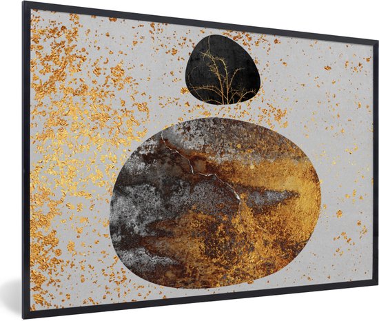 Fotolijst incl. Poster - Abstract - Ruimte - Goud - 90x60 cm - Posterlijst