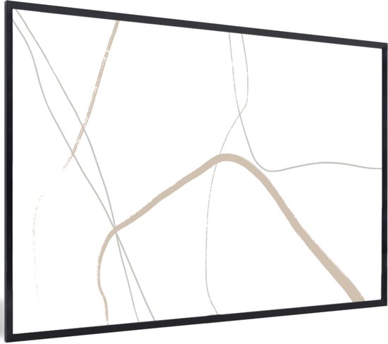 Cadre photo avec affiche - Abstrait - Minimalisme - Dessin au Line - 120x80 cm - Cadre pour affiche