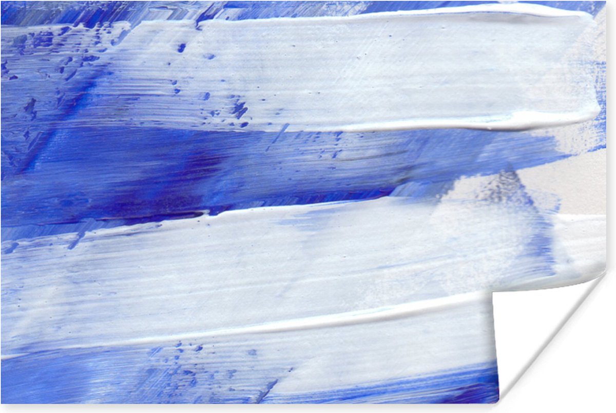 Poster Verf - Design - Blauw - 90x60 cm