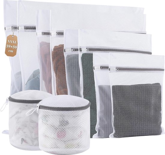 Lot de 10 sacs à linge pour machine à laver, grand filet à linge en  polyester avec... | bol