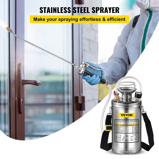 VEVOR Tuinsproeier Sproeier Rugspuit Rvs Sproeier High Performance Sproeier Drukspritze 6l Stabiel van Merkloos	 — afbeelding 3