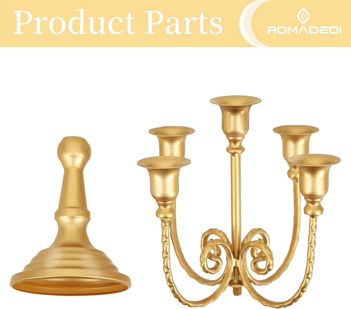 20 Bougeoirs à Clip Pour Sapin De Noël - En Métal, Finition Or - Dimensions 4x3x4,8 Cm - Rotule Réglable 360° - Plateau Anti-goutte - Pour Bougies 10-15 Mm