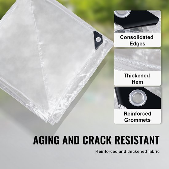 VEVOR Zeildoek Met Oogjes 2x3m Pvc Zeildoek Beschermzeil