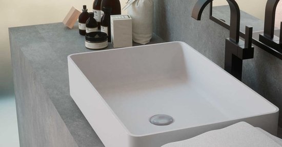 lavabo salle de bain, en composite minérale, 75x32.5 cm