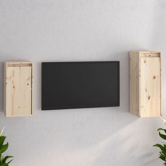 The Living Store TV-kast - massief grenenhout - 30x30x60 cm - 30x30x80 cm