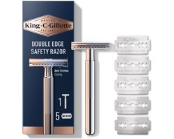 King C. Gillette Double Edge Safety Scheermes Heren - 5 Scheermesjes