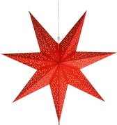 Star Trading Kerstster Dot vanStar Trading, 3D papieren ster Kerst in rood, decoratieve ster om op te hangen met kabel, E14 fitting, Ø: 54 cm