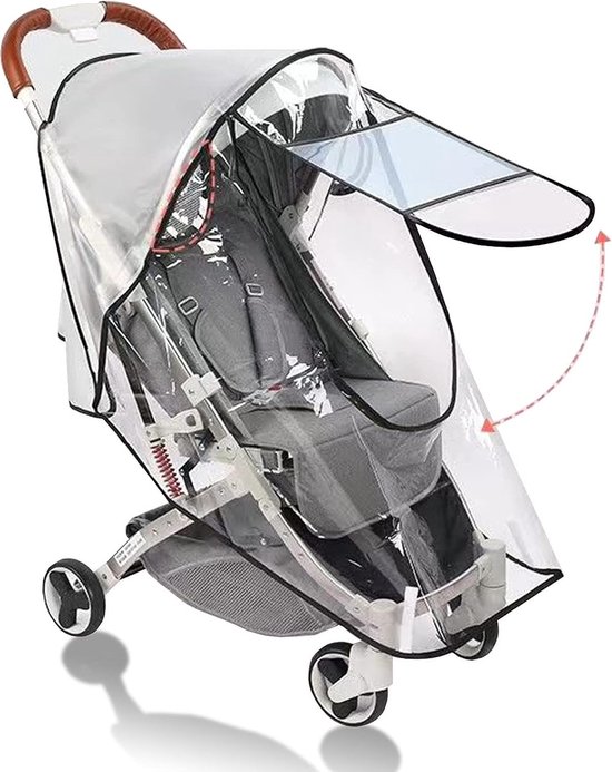 Poussette de bébé, housse de pluie, housses de chariot à vent en plastique  pour bébés