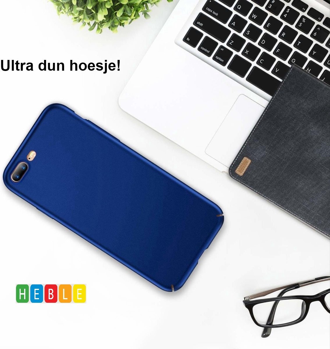 Super Dunne Case geschikt voor Apple iPhone 8 Plus/7 Plus - Blauw van Heble®