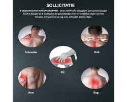 Massage Gun - Massage Apparaat - Sport & Relax - 6 Snelheden - 3200bpm - 6 Opzetkoppen - Incl Koffer - Zwart