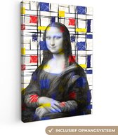 Peintures sur toile Mona Lisa - Mondrian - Oude Meesters - 20x30 cm - Décoration murale
