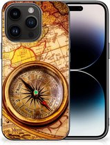 Foto hoesje Geschikt voor iPhone 15 Pro Telefoonhoesje met Zwarte rand Kompas