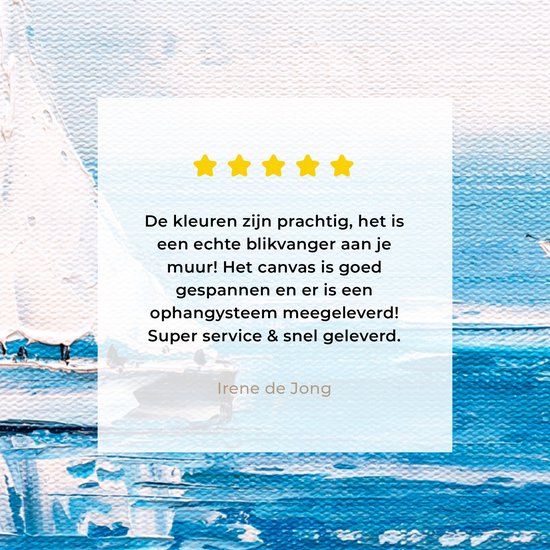 Toile - Peinture - Huile - Bateaux - Water - Mer - 50x50 cm - Intérieur - Peintures sur toile