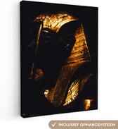 Canvas schilderij - Foto op canvas - Muurdecoratie - Farao - Egypte - Goud - Luxe - Zwart - 30x40 cm