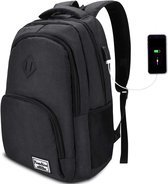 SHOP YOLO sac à dos garçons et filles - Cartable - étanche avec USB - Sac à dos pour ordinateur portable - 15,6 pouces - Zwart