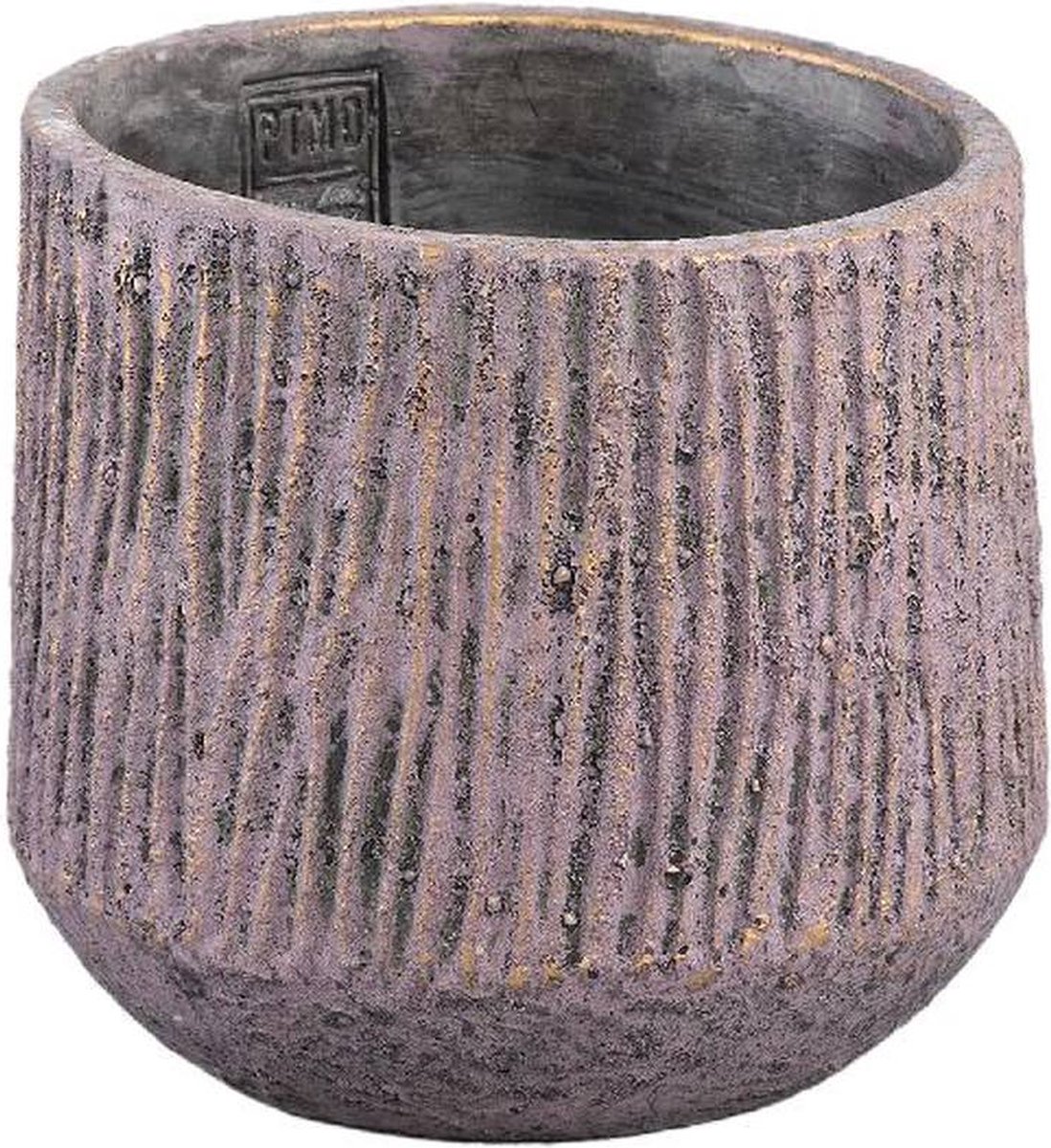 PTMD Bloempot Holden - 21x21x17 cm - Cement - Goud