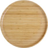 Herbruikbare bamboeborden, 100% bamboeborden, ronde houten borden, bamboeplaten, platte borden, serviesset, houten borden, herbruikbare borden, set van 4 x 30 cm