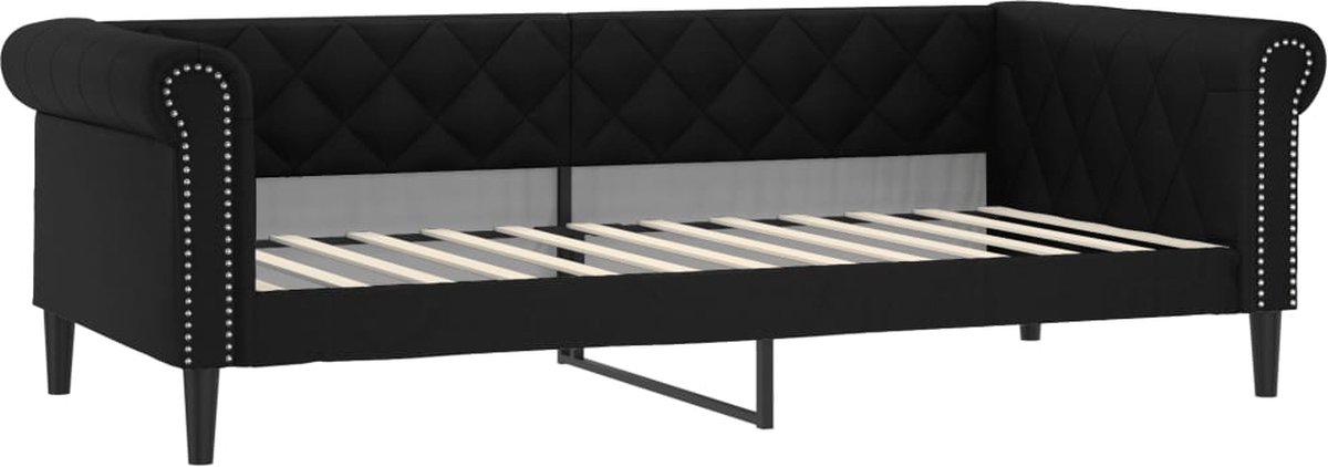 vidaXL Slaapbank - 90x200 - cm - kunstleer - zwart
