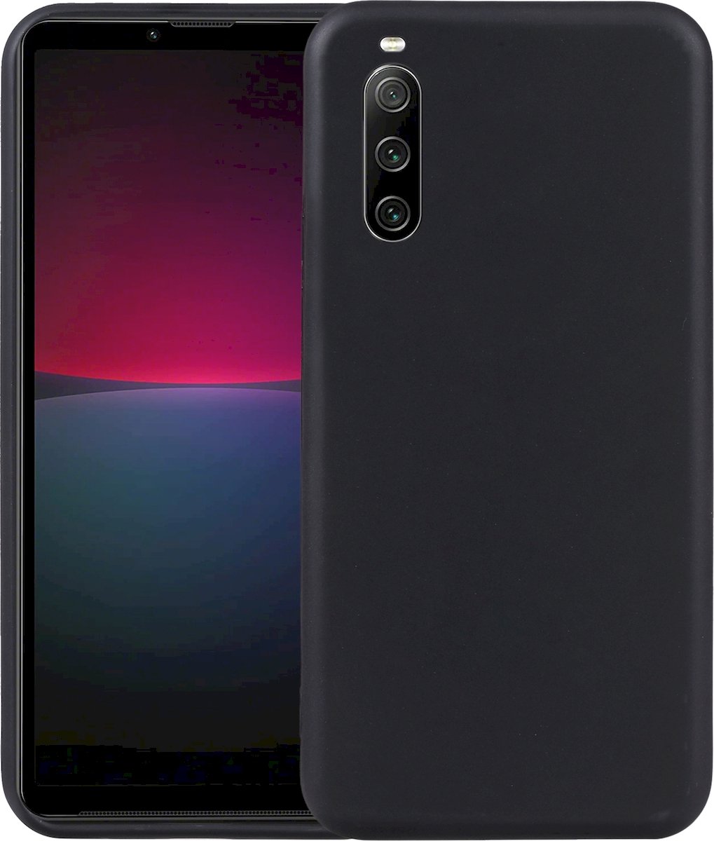 Mobigear Hoesje geschikt voor Sony Xperia 10 V Telefoonhoesje Flexibel TPU | Mobigear Colors Backcover | Xperia 10 V Case | Back Cover - Zwart
