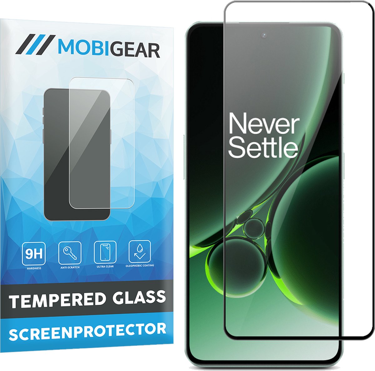 Mobigear Screenprotector geschikt voor OnePlus Nord 3 Glazen | Mobigear Premium Screenprotector - Case Friendly - Zwart
