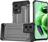 Mobigear Hoesje geschikt voor POCO X5 Telefoonhoesje Hardcase | Mobigear Outdoor Backcover Shockproof | Schokbestendig X5 Telefoonhoesje | Anti Shock Proof - Grijs