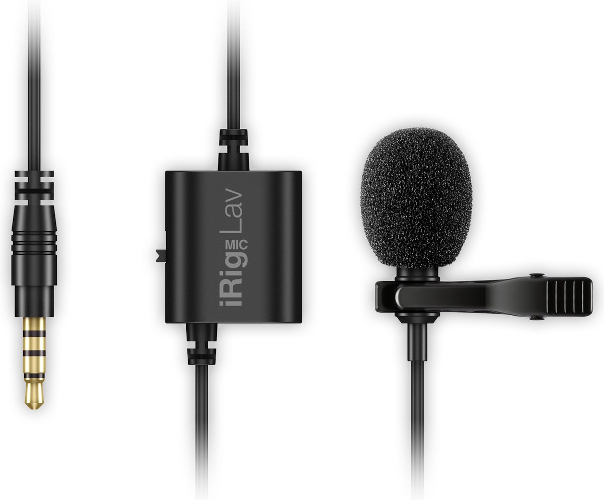 IK Multimedia iRig Mic Lav Noir Microphone Ă  clipser