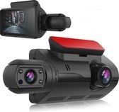 TechU™ Dashcam Voor en Achter Camera – M17 Zwart – Dashboardcamera – Full HD 1080P – 150° Wijdhoeklens – Nachtvisie – Loop recording – Bewegingssensor – G-sensor – Parkeermodus – Incl. Achteruitrijcamera - voor auto
