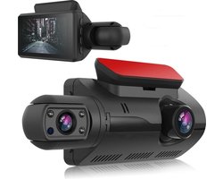 TechU™ Dashcam Voor en Achter Camera – M17 Zwart – Dashboardcamera – Full HD 1080P – 150° Wijdhoeklens – Nachtvisie – Loop recording – Bewegingssensor – G-sensor – Parkeermodus – Incl. Achteruitrijcamera - voor auto