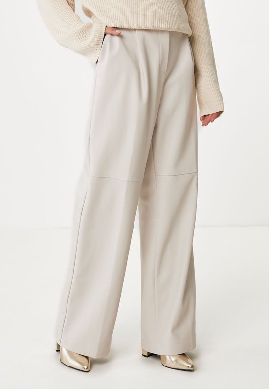 Pantalon Mexx en PU à jambe large pour femme - White Pearl - Taille XS