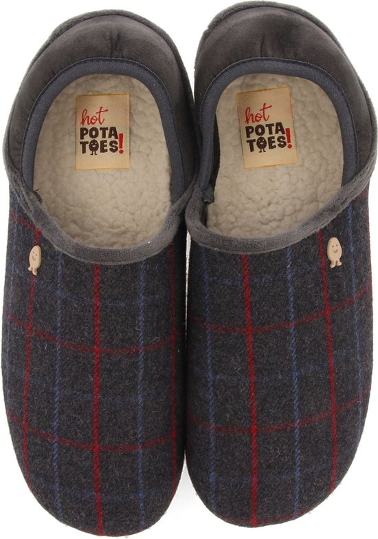 HOT POTATOES Gramais Pantoffels voor heren, Grijs, 45 EU