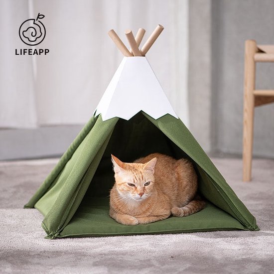 Tipi Cat Basket - Tente pour chat - Tente Tipi pour chats - 52x55x55cm -  Blauw