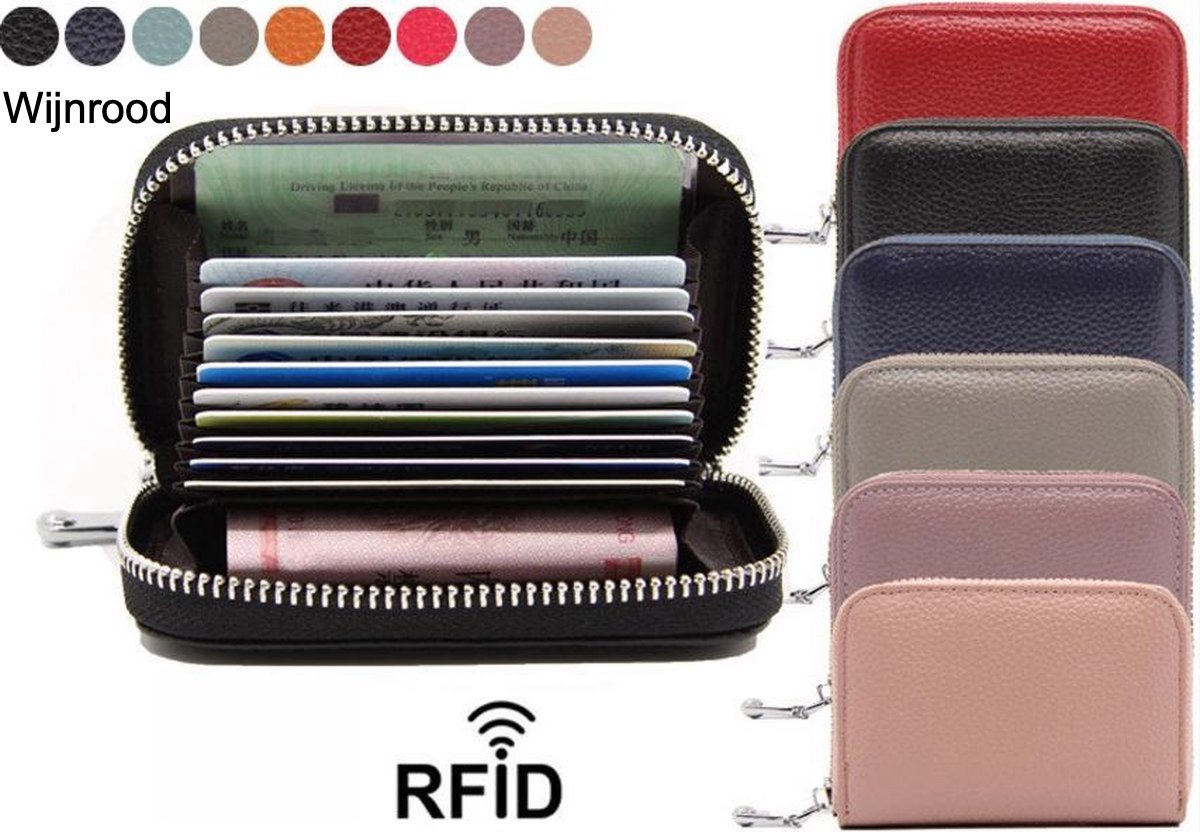 CHPN - Pasjeshouder - Portemonnee - Creditcardhouder - Pashouder - Pasjeshoesje - Wallet - Portemonnee - Rood - Creditcard Houder - Pasjeshouder - Cadeau - RFID - Kunststof