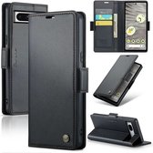 CaseMe Wallet Case met RFID Bescherming en Magneetsluiting voor Google Pixel 7a _ Zwart