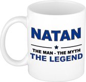 Nom cadeau Natan - L'homme, le mythe la légende tasse à café / tasse 300 ml - nom / noms tasses - Cadeau pour anniversaire / fête des pères / retraite / succès / merci
