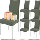 Stoelhoezen, set van 6 stretch stoelhoezen voor eetkamerstoelen, elastisch, moderne universele stoelhoezen voor restaurant, hotel, banket, feest, decoratie (donkergroen, set van 6)