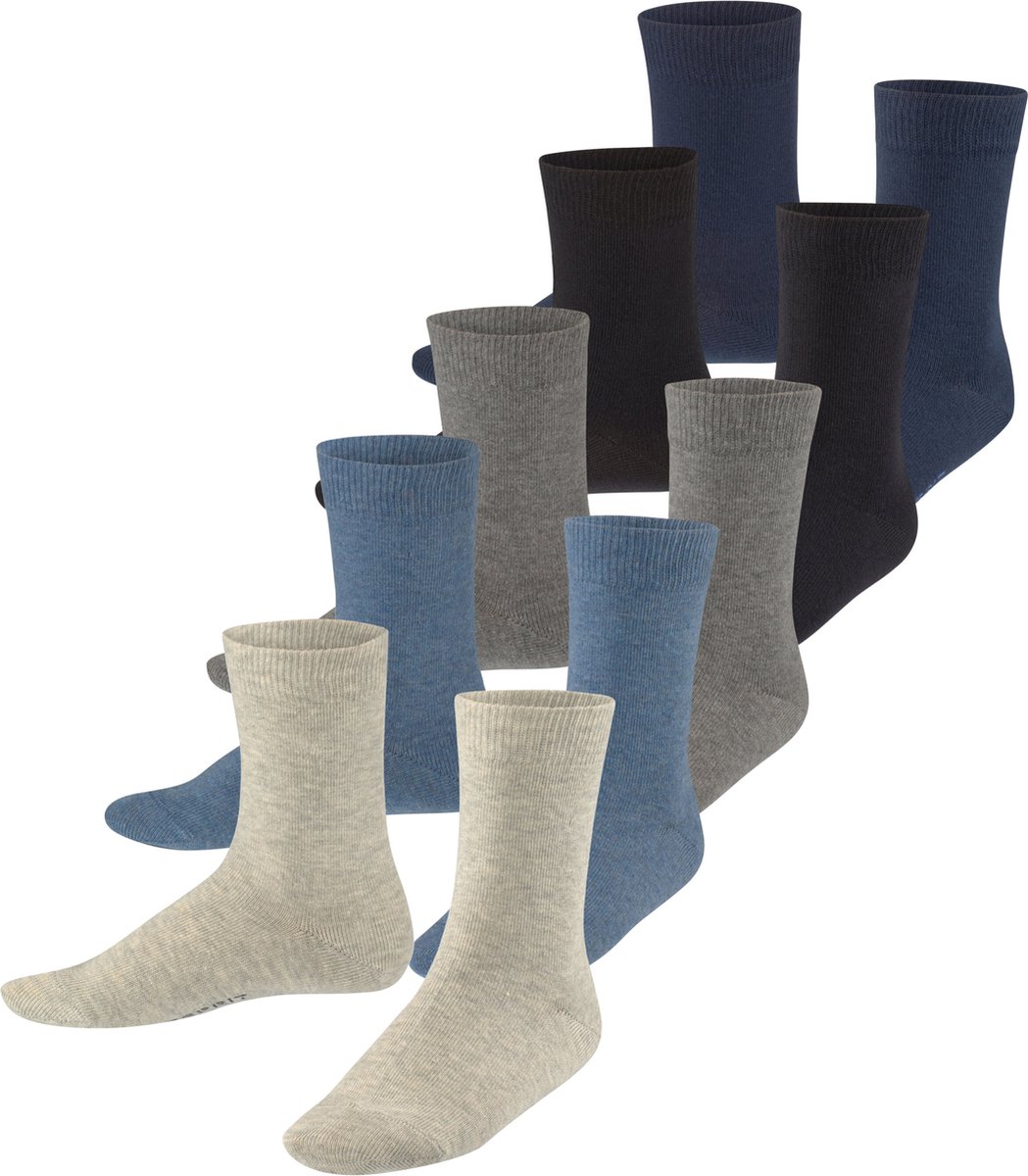 Esprit Solid Mix 5-Pack eenkleurig katoen multipack sokken kinderen veelkleurig - maat 23-26