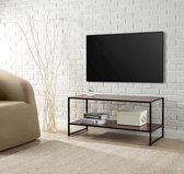 Garrison 102 cm breed mediameubel met zwart metalen frame | TV-meubel met plank | Eenvoudige montage, rode mahoniehouten korrel