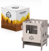 Mini Stove Titanium - Camping Stove 8,2cm x 11,5cm – Opvouwbaar- Mini Fornuis
