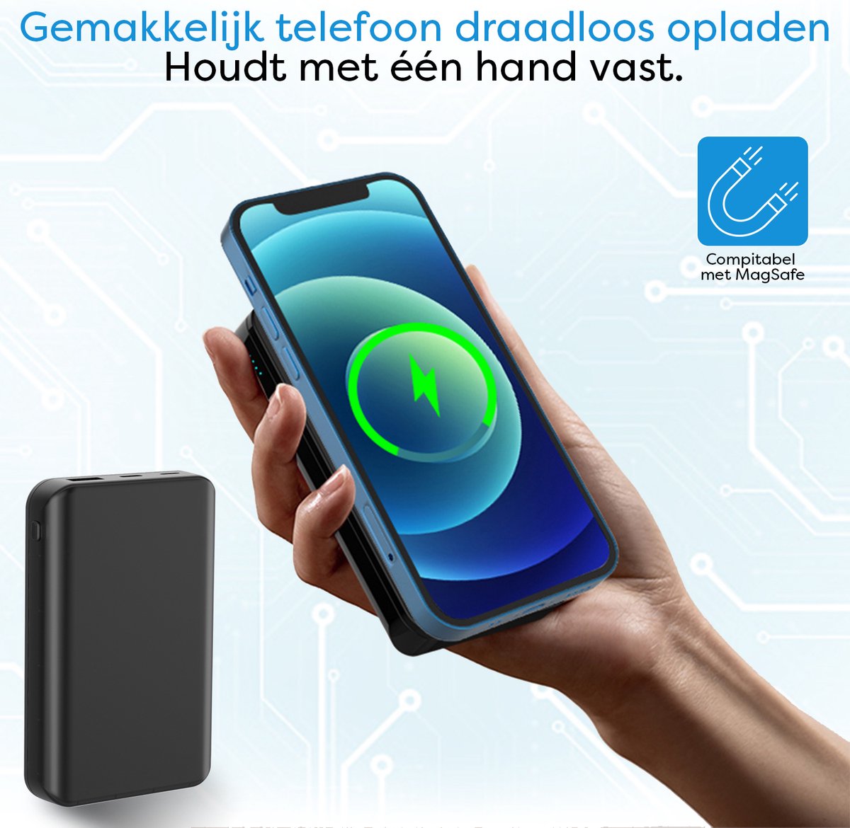 Brand Republic ZINLY Draadloze Powerbank 10000 mAh Magnetisch - afbeelding 2