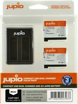 Jupio Kit: 2x Battery GoPro AHDBT-401 HERO4 1160mAh + Compact USB Dual Charger
