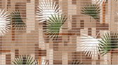Tapis de Salle de Bain Raved Planches & Plantes 65 x 90 - Marron - Antidérapant - Lavable - Lavable
