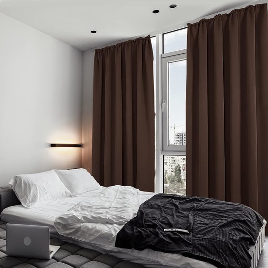 Modern Verduisterende Gordijnen met Haken, Ondoorzichtig Warmtewerend Energiezuinig Gordijn Decoratief Raamsjaal voor Kantoor Woonkamer Lounge Slaapkamer, 1 Panelen-blauw 1-350x270cm