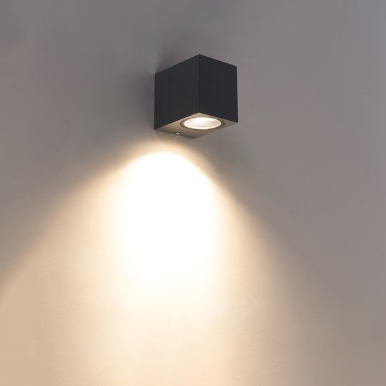 QAZQA Baleno I - Applique - 1 lampe - 65 mm - anthracite