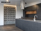 WineWall - Wijnrek - Wijnrek muur - Metalen luxe wijnmuur - Mat zwart - Wijnfles ophangen