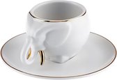 Karaca - Set de tasses à Coffee Elephant pour 2 - Amateurs de café romantiques - Set de tasses à expresso - Tasse à expresso - Café turc - Cadeau de Saint-Valentin - Set de tasses à café éléphant pour 2