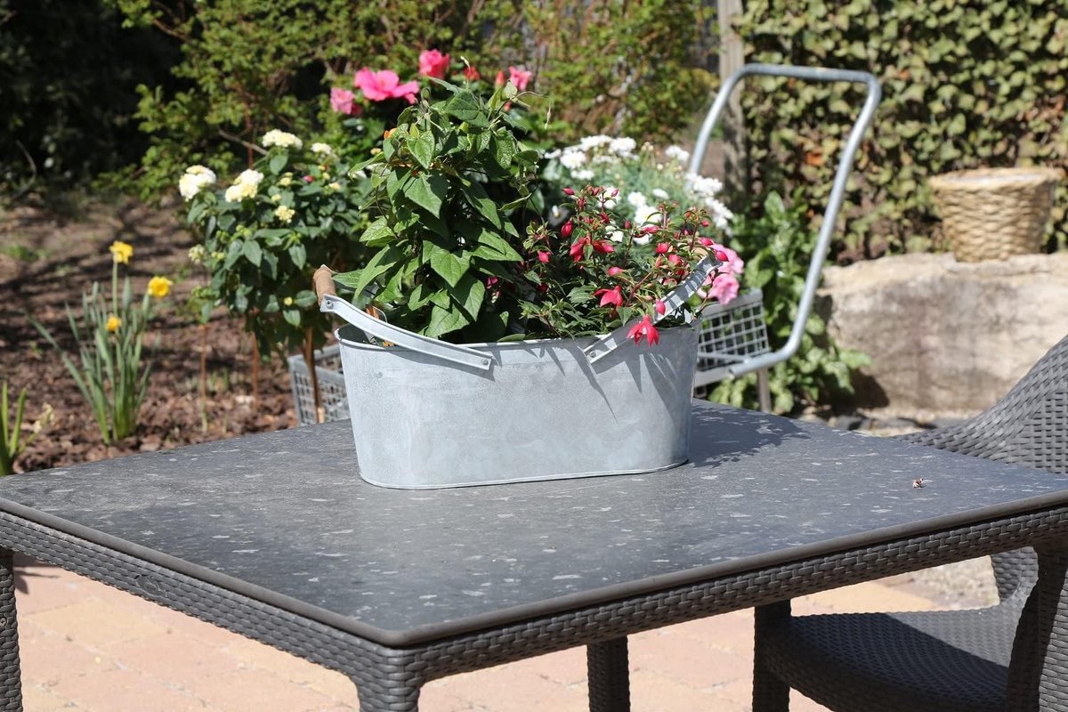 Dehner Plantenpot, 37 cm, hoogte 15 cm, verzinkt, zilver Dehner Plantenpot, 37 cm, hoogte 15 cm, verzinkt, zilver