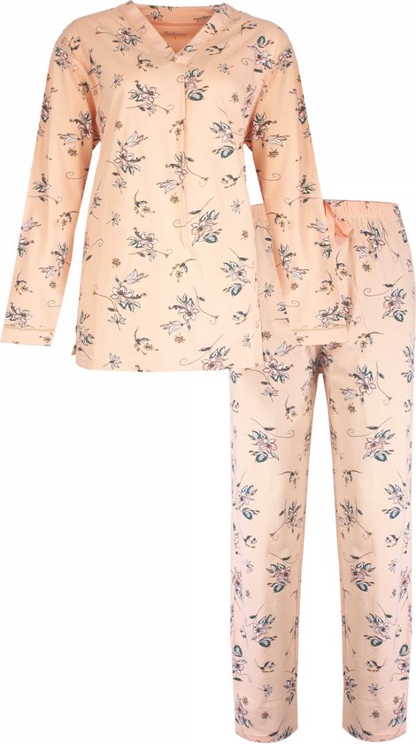 TEPYD1323A Set pyjama femme Tenderness - imprimé fleuri multicolore - 100% Katoen peigné - Rose. - Tailles : XL